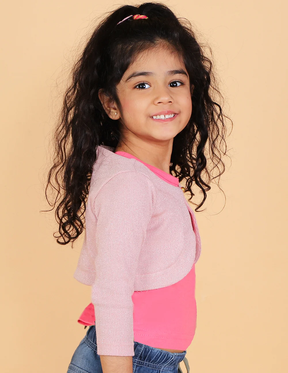 Chic Mauve Regular Hosiery Quarter Sleeves Shrug view 3