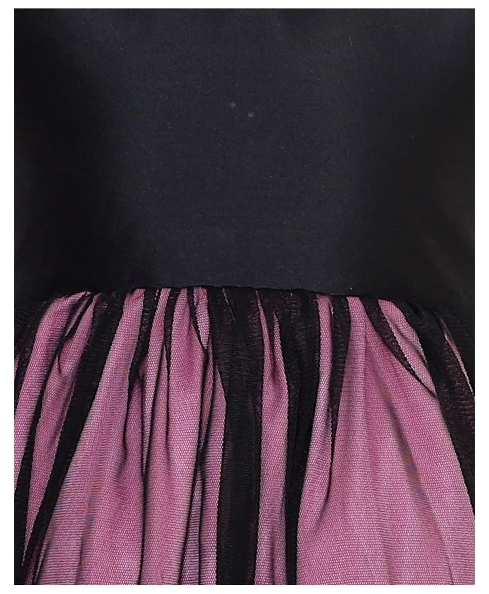 Stylish Black Girls’ Party Dress with Back Bow view 2