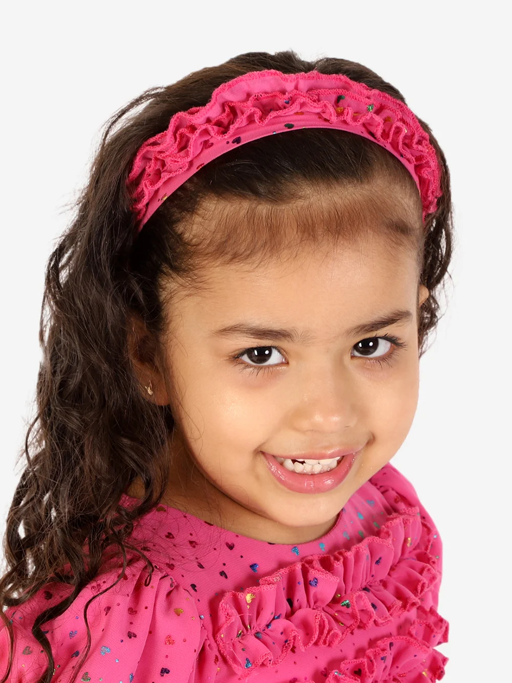 Radiant Magenta Rainbow Hearts Baby Party Dress view 5