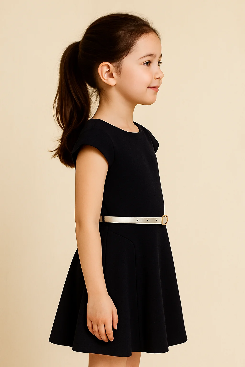 Stylish Navy Crepe Dress view 2