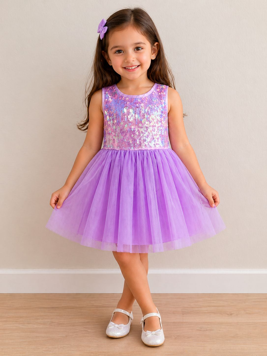 Lavender Sequin Tulle Dress