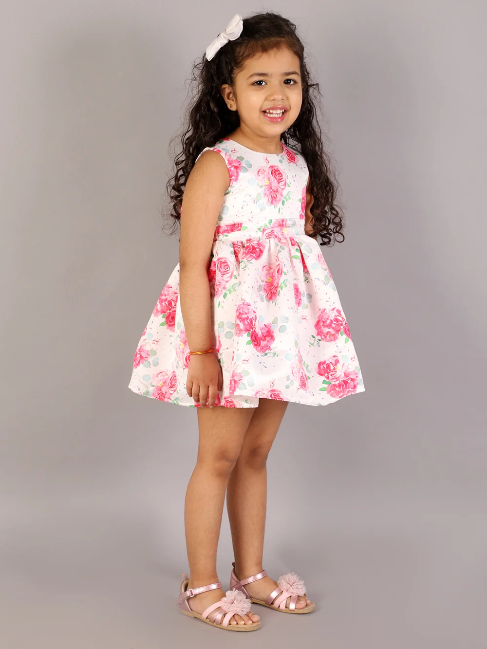 Elegant White Rose Garden Dress view 3