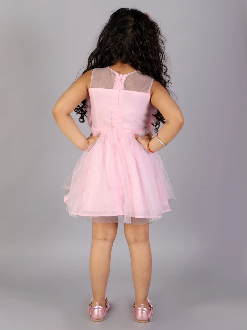 Elegant Pink Pearl Bouquet Party Dress view 5
