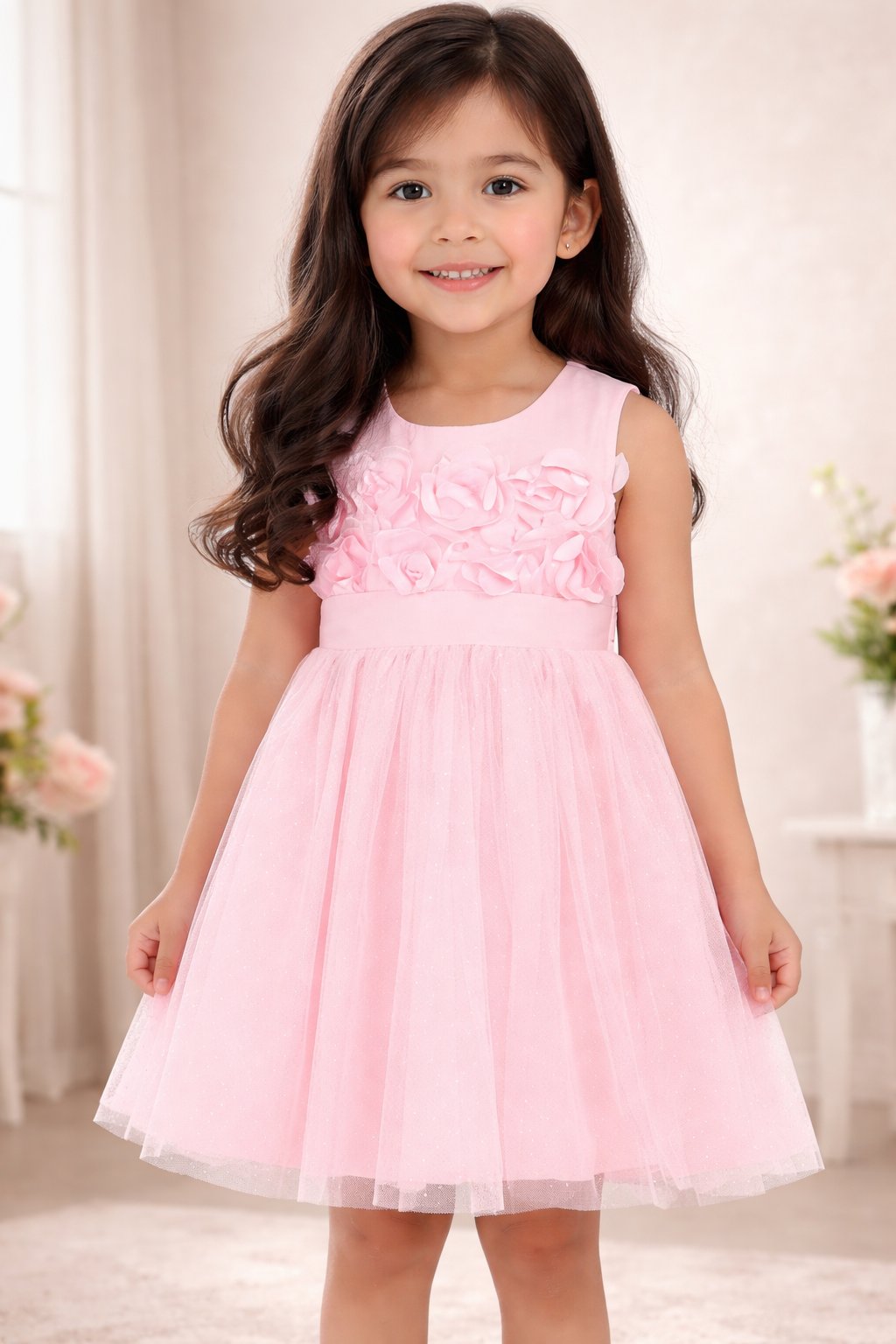 Elegant Pink Bouquet Dress