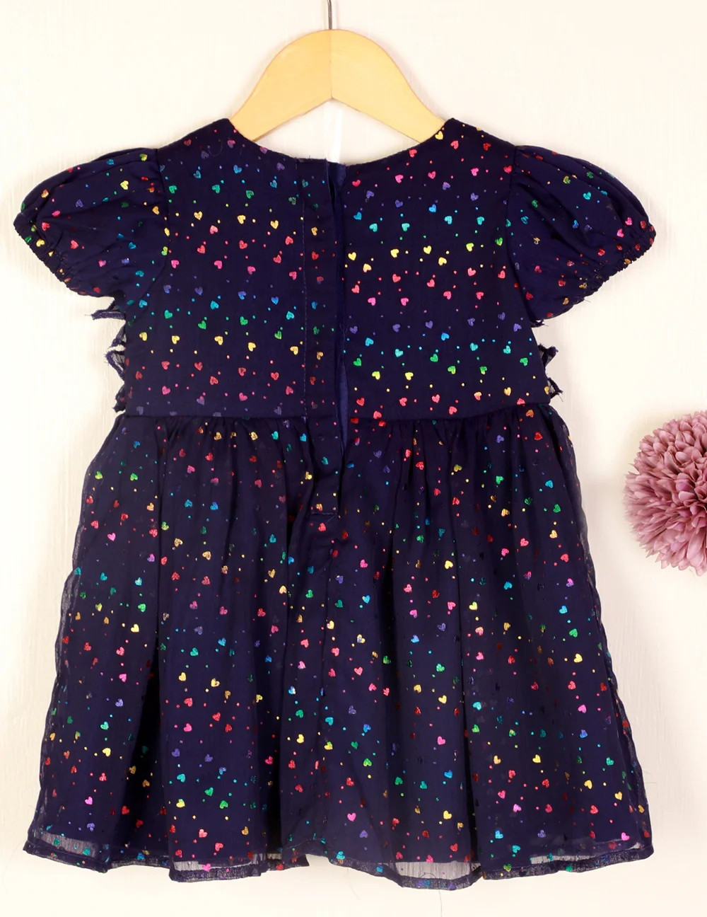 Charming Navy Rainbow Hearts Dress view 3