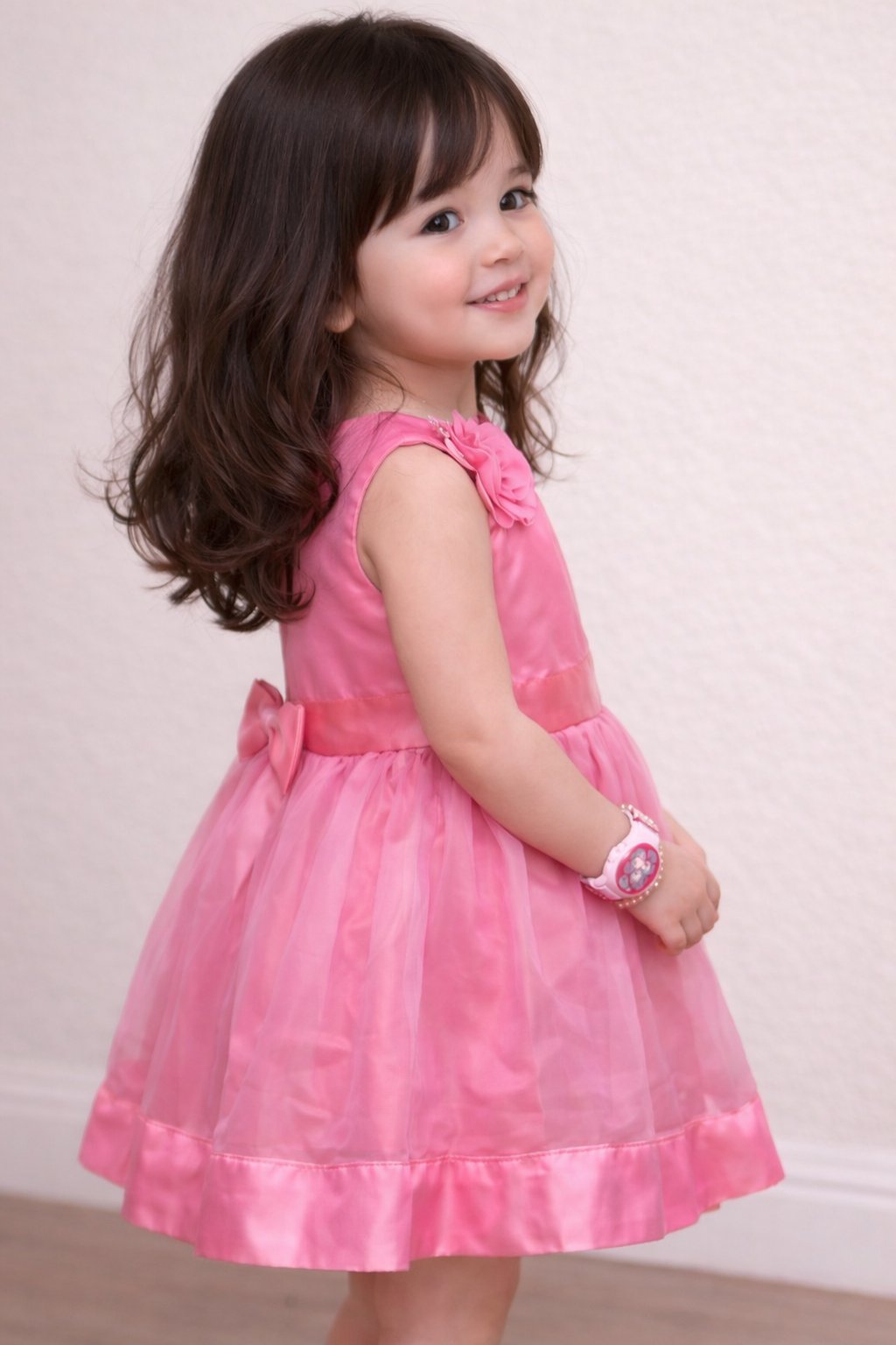Radiant Elegance: Pink Fit and Flare Party Dress view 3