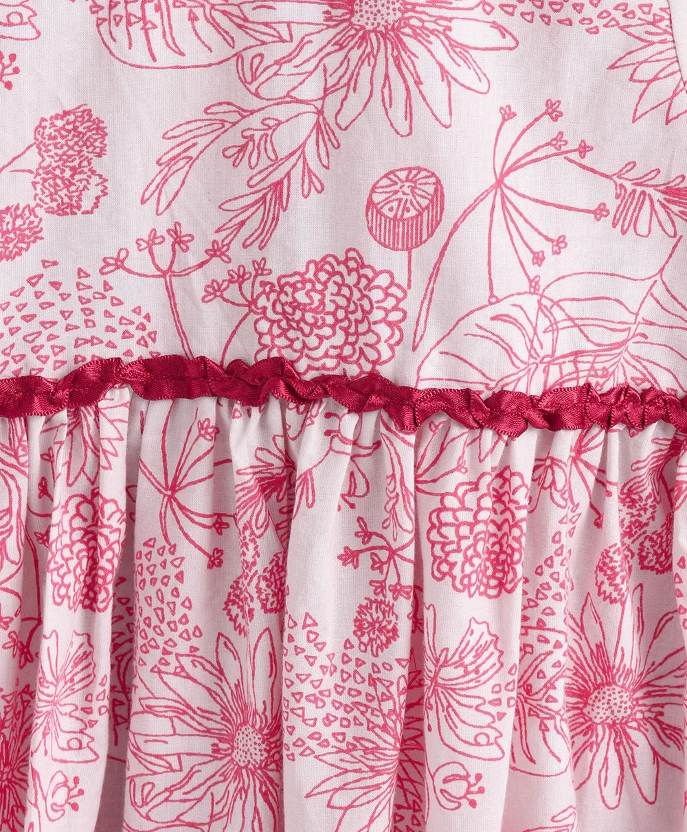 Adorable Floral Printed Girls’ Dress view 2