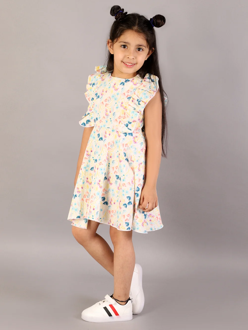 Comfortable White Printed Dress view 3