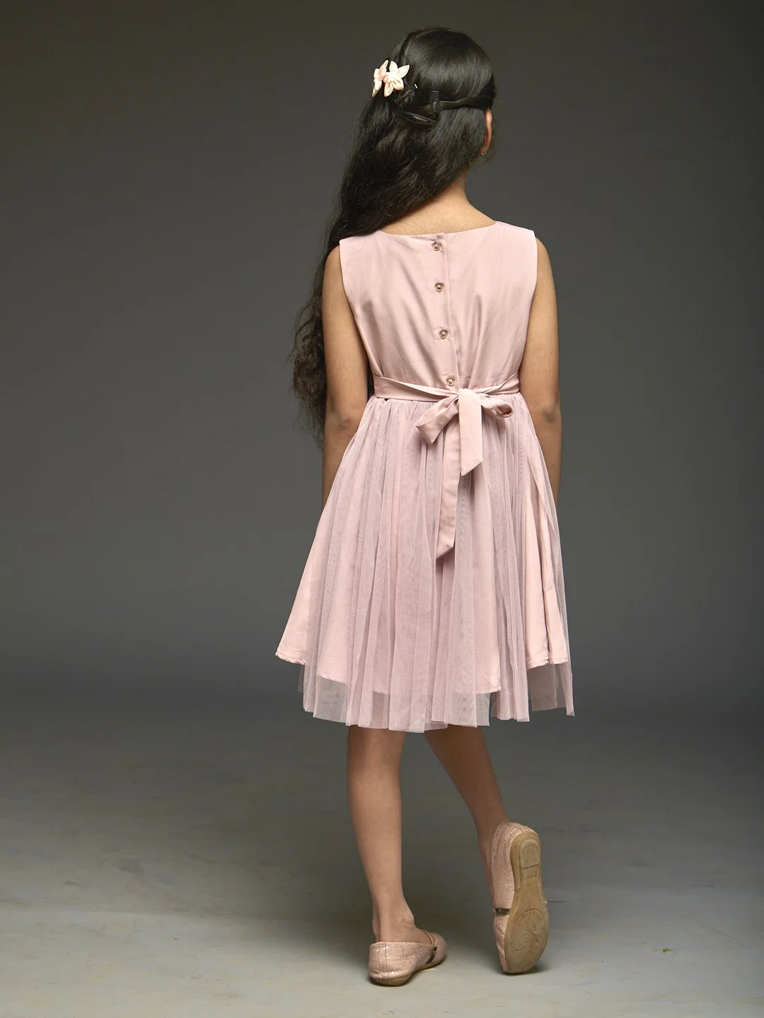 KidsDew sleeveless Fit and Flare Knee Length Dress BROWN view 3