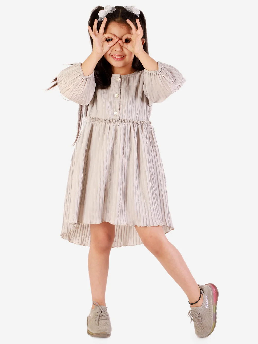 Graceful Grey Blossom Dress view 2