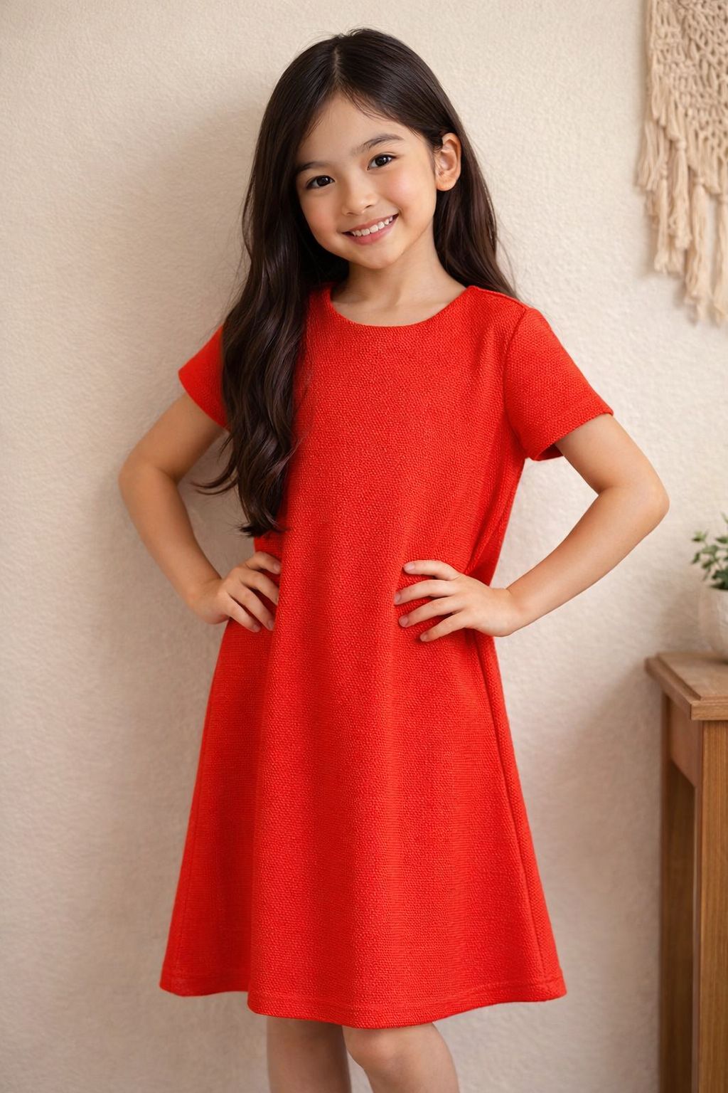 Classic Red Comfort Fit Dress