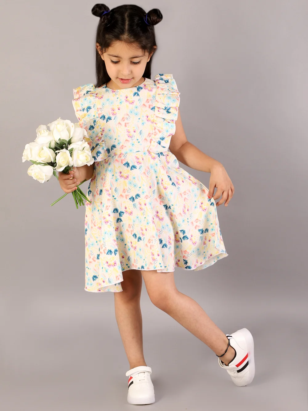 Comfortable White Printed Dress