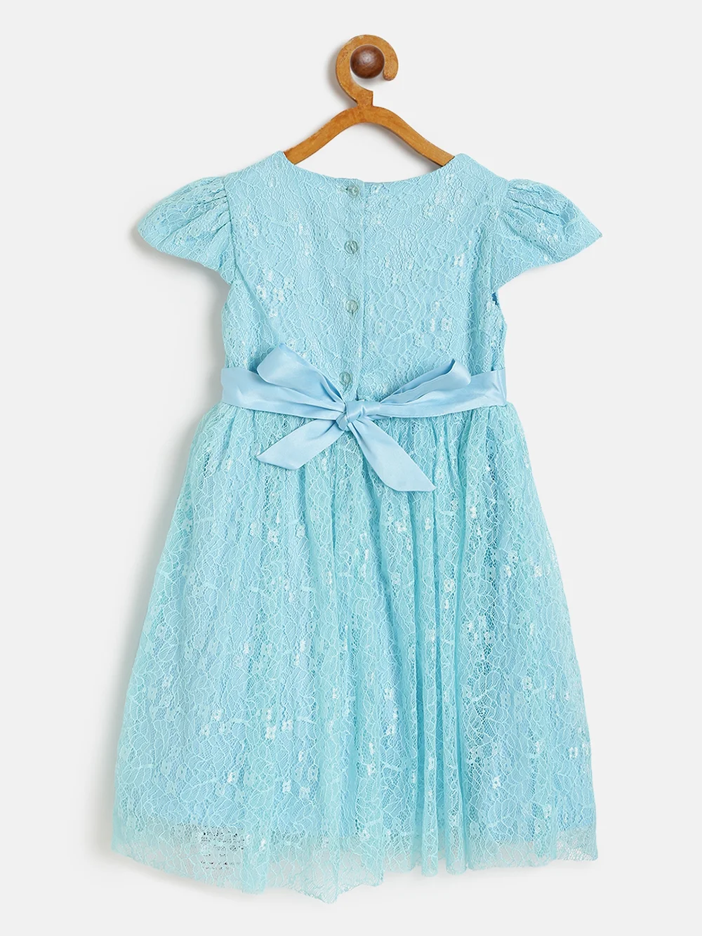 Elegant Blue Girls’ Party Dress view 3