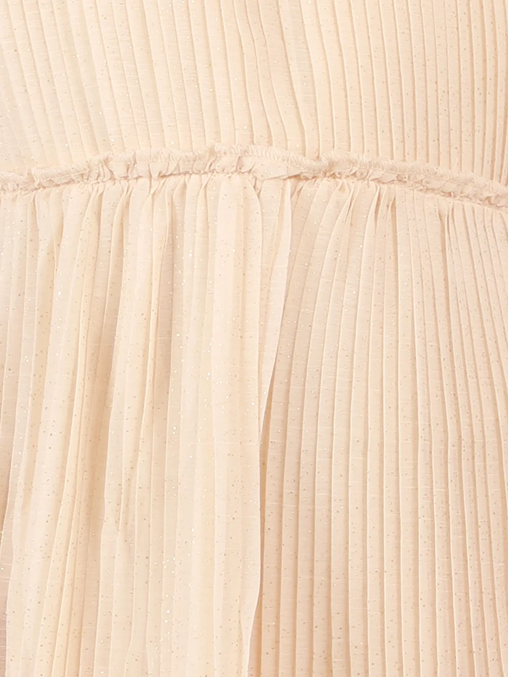 Elegant Beige Girls’ Glitter Net Pleated Dress view 5