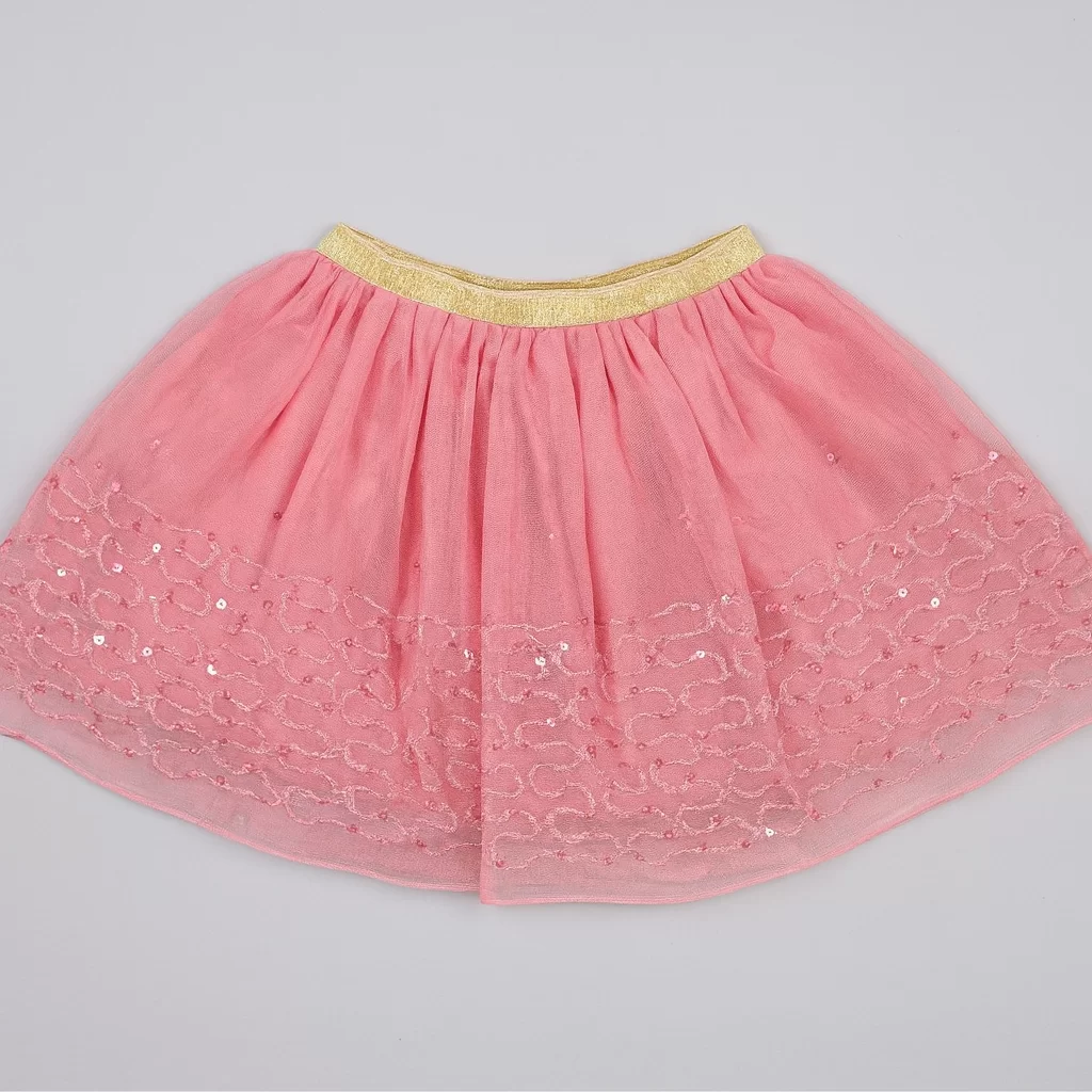 Enchanting Pink and Gold Sequin Skirt view 2