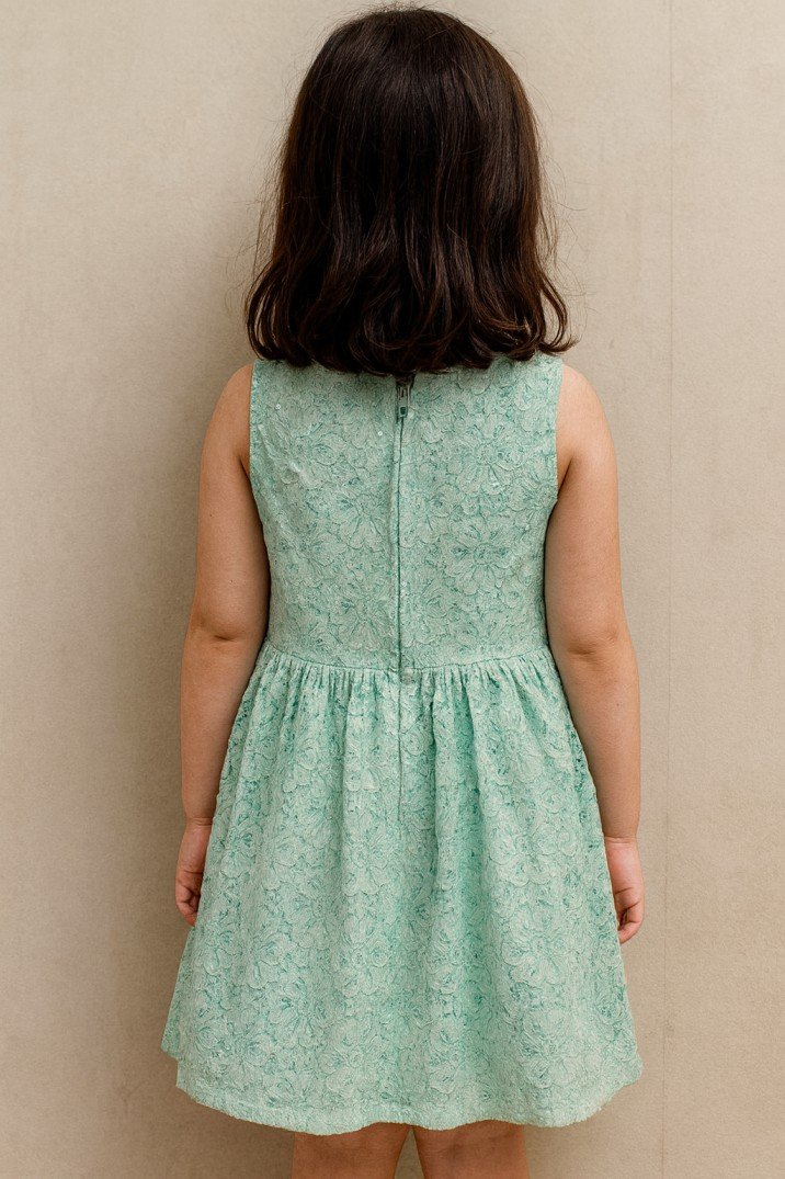 Girls Classic Mint Green Party Wear Dress view 2