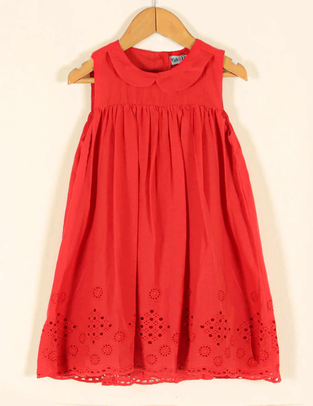 Vibrant Red Cotton Dress view 2