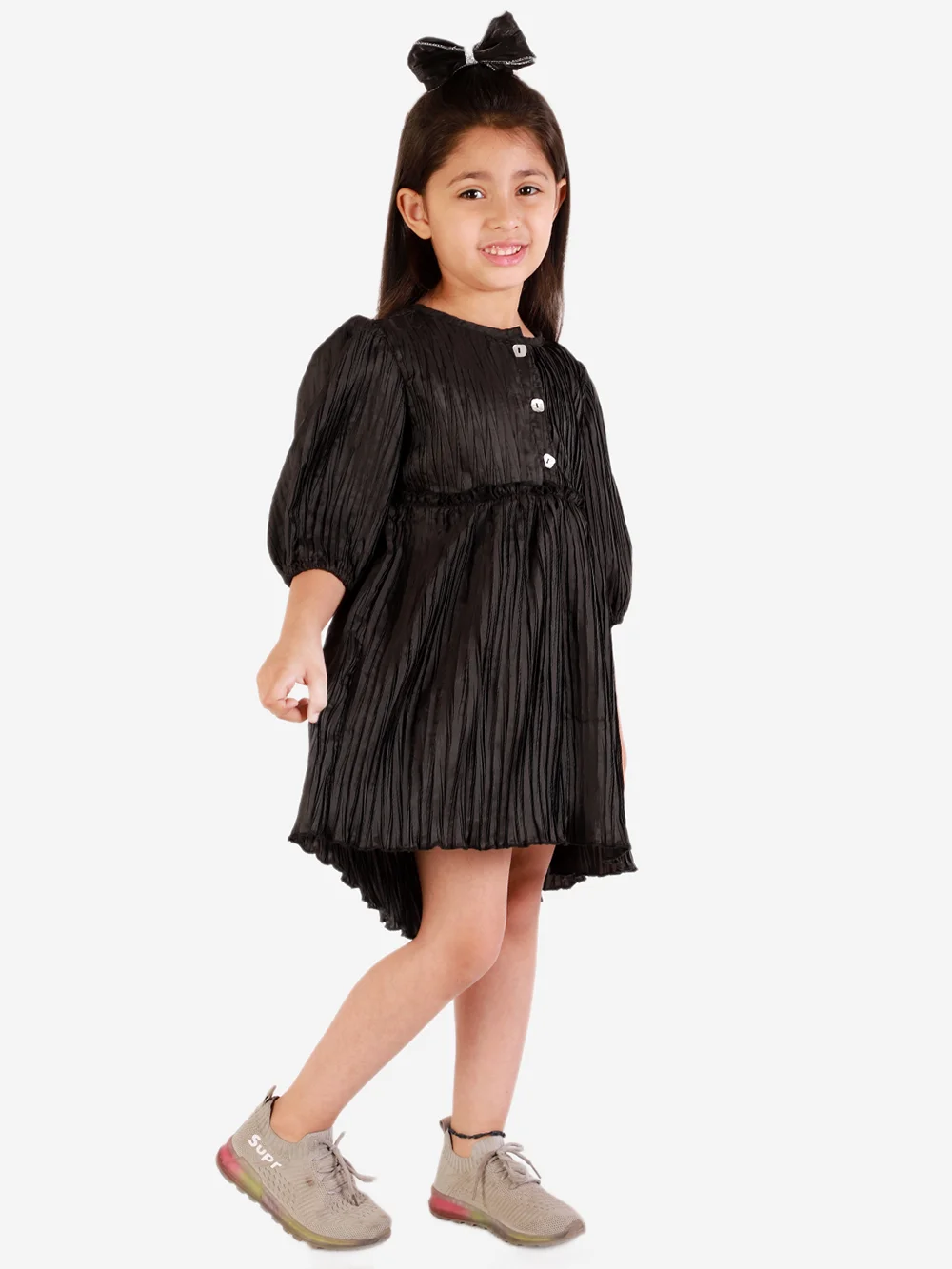 Chic Black Blossom Dress view 3