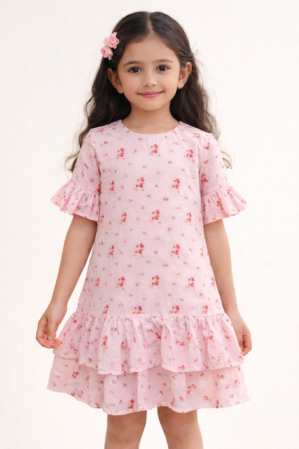 Blush Bloom Ruffle Dress