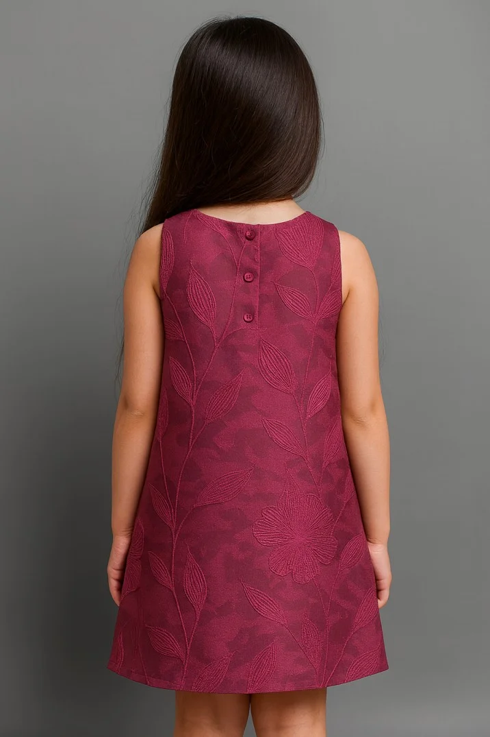 Kidsdew Sleeveless Jacqard A-line Knee Length Dress view 2