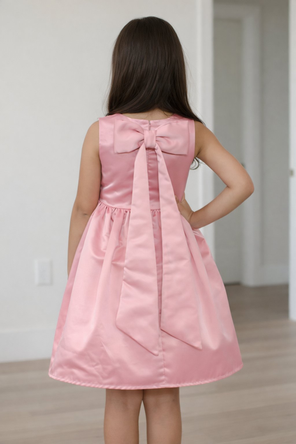 Graceful Mauve Bow Dress for Girls view 2