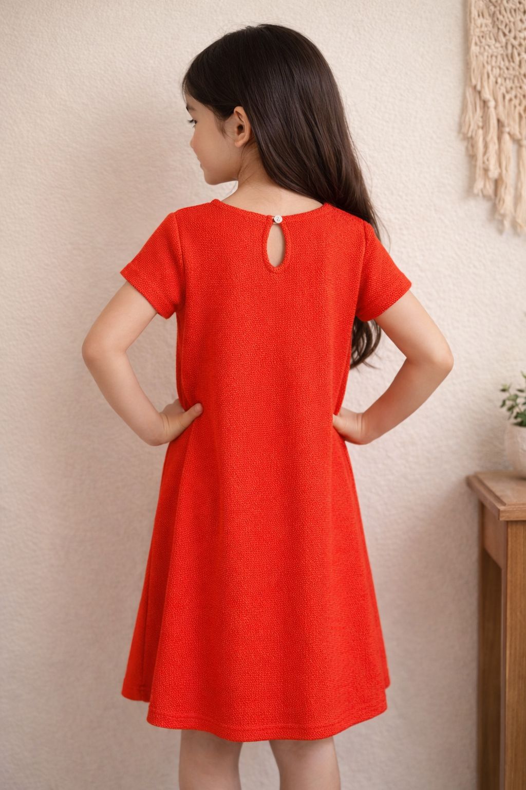 Classic Red Comfort Fit Dress view 4