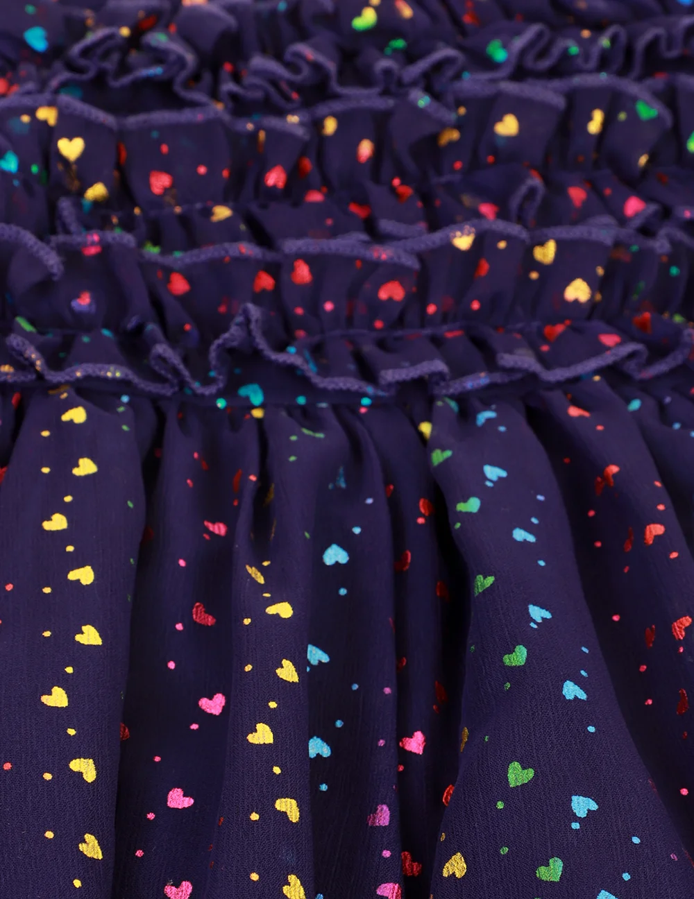 Charming Navy Rainbow Hearts Dress view 5