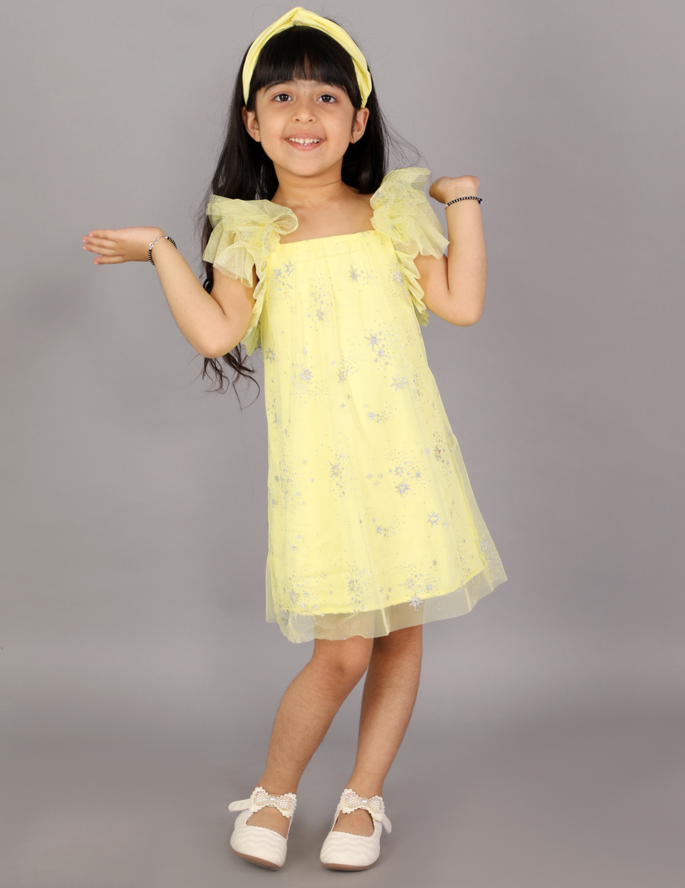 Radiant Yellow Miss Shimmer Party Dress