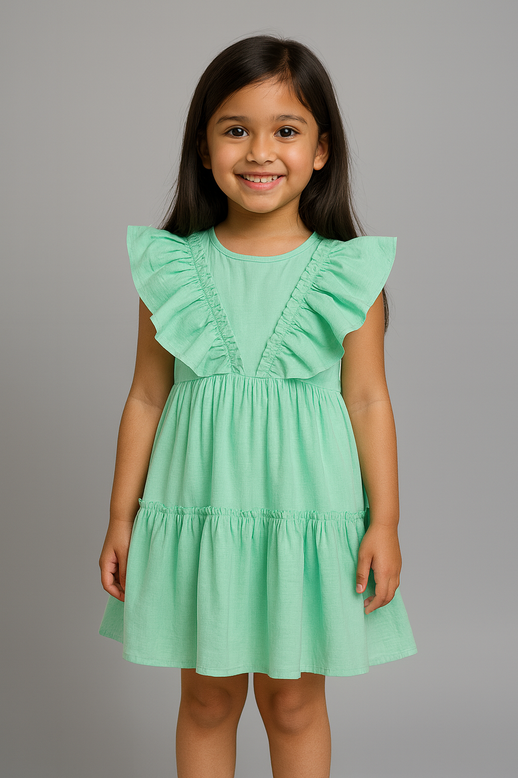 Refreshingly Stylish Mint Flarey Yoke Dress
