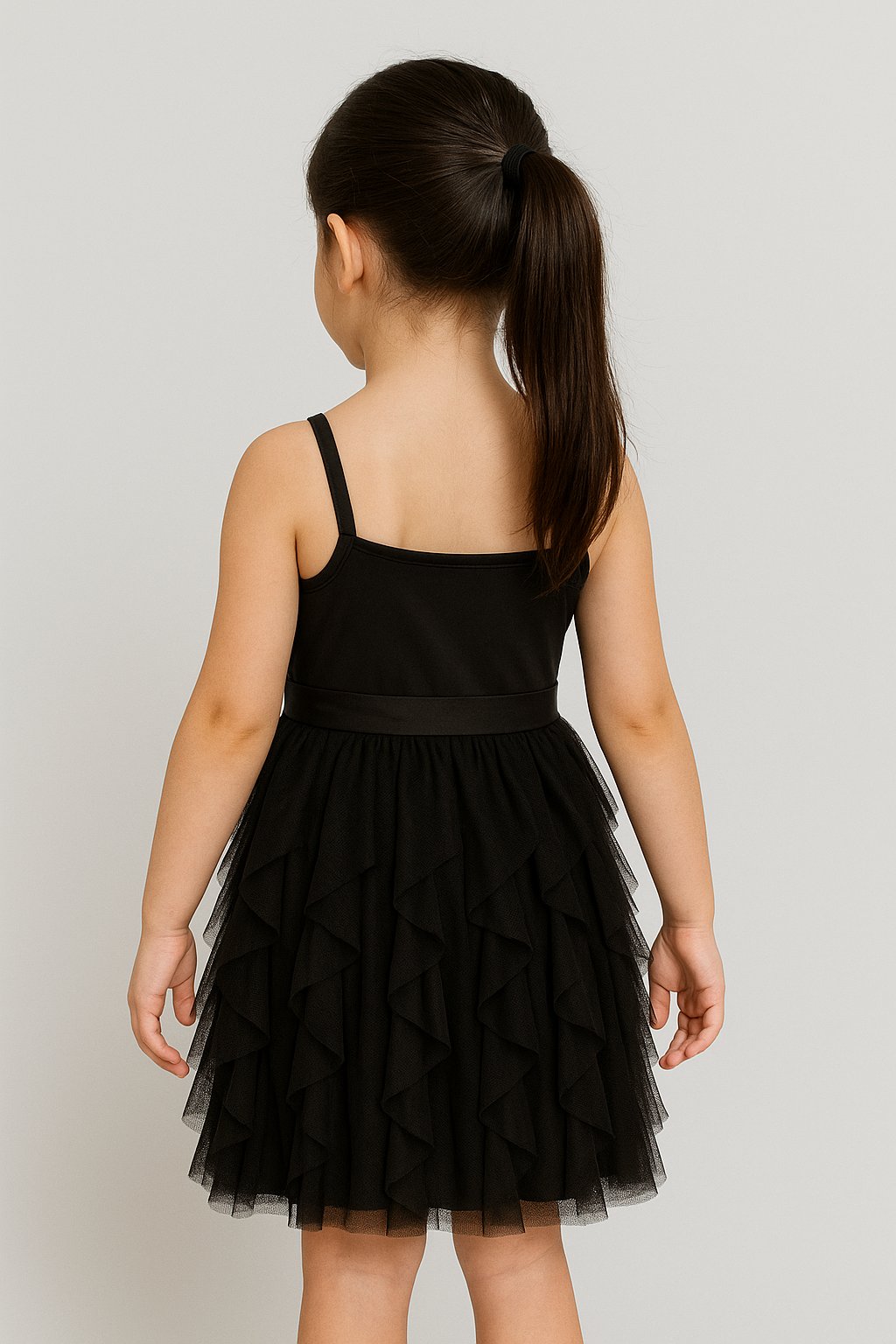 Radiant Elegance: Black Stone Embroidered Net Dress view 2