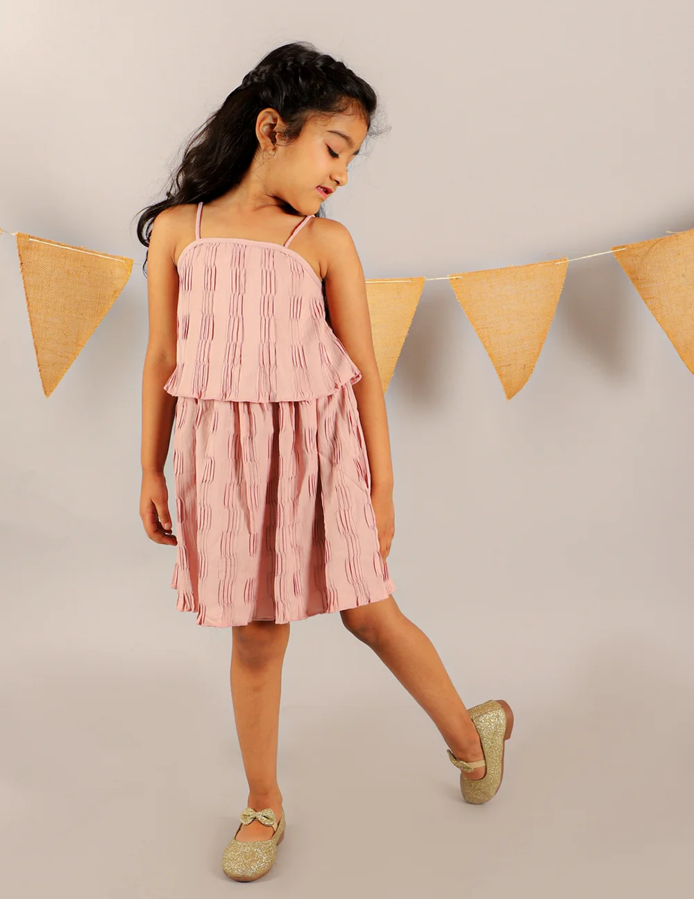 Elegant Mauve Noodle Strappy Dress for Effortless Summer Style
