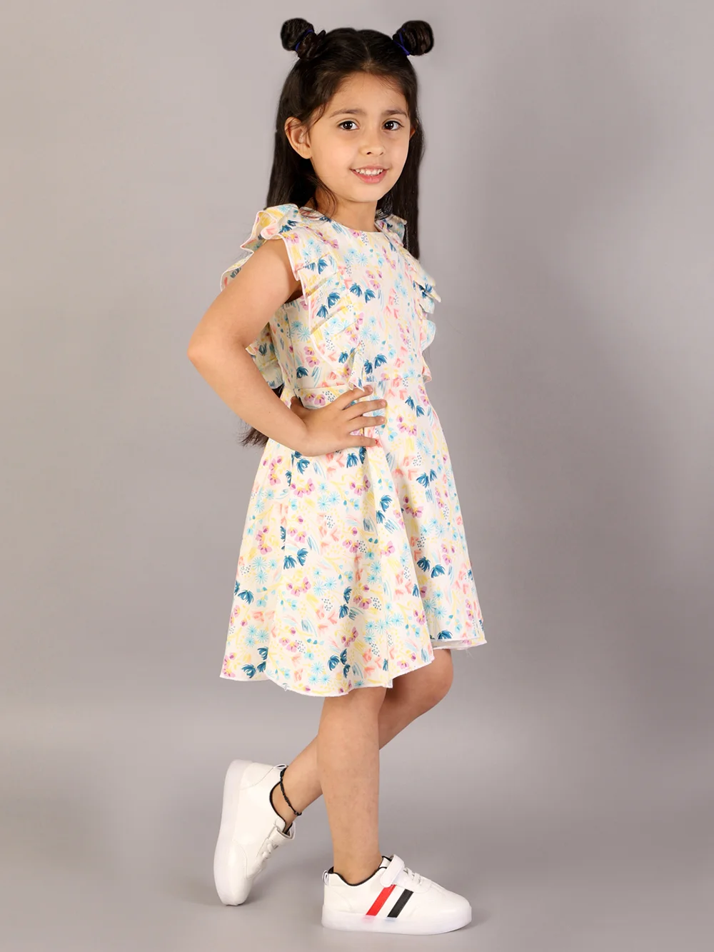 Comfortable White Printed Dress view 4