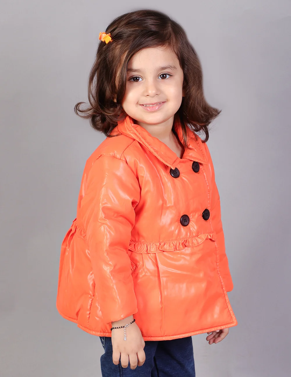 Playful Orange KidsDew Jacket view 3