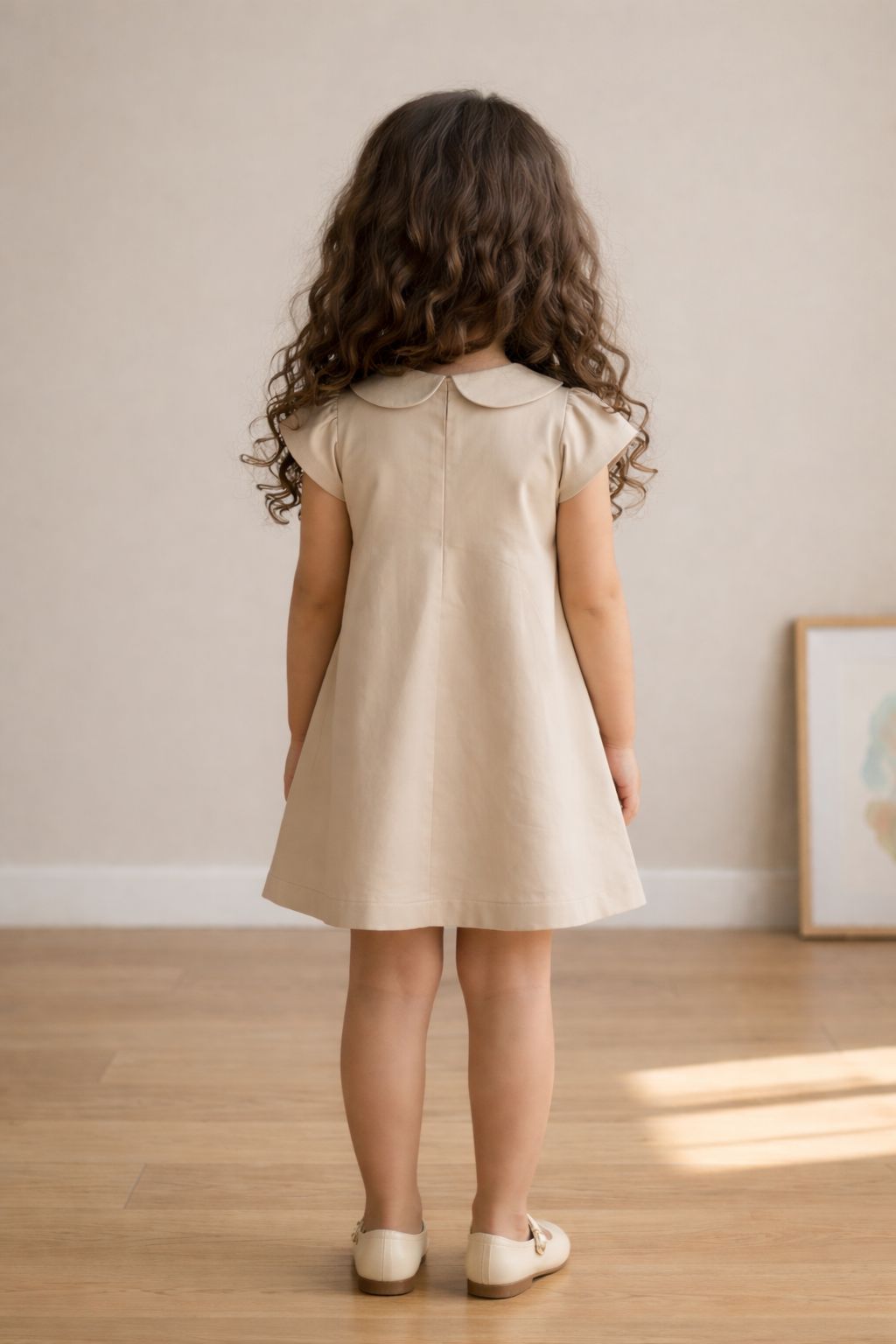 Elegant Double-Button A-Line Kids Dress view 3