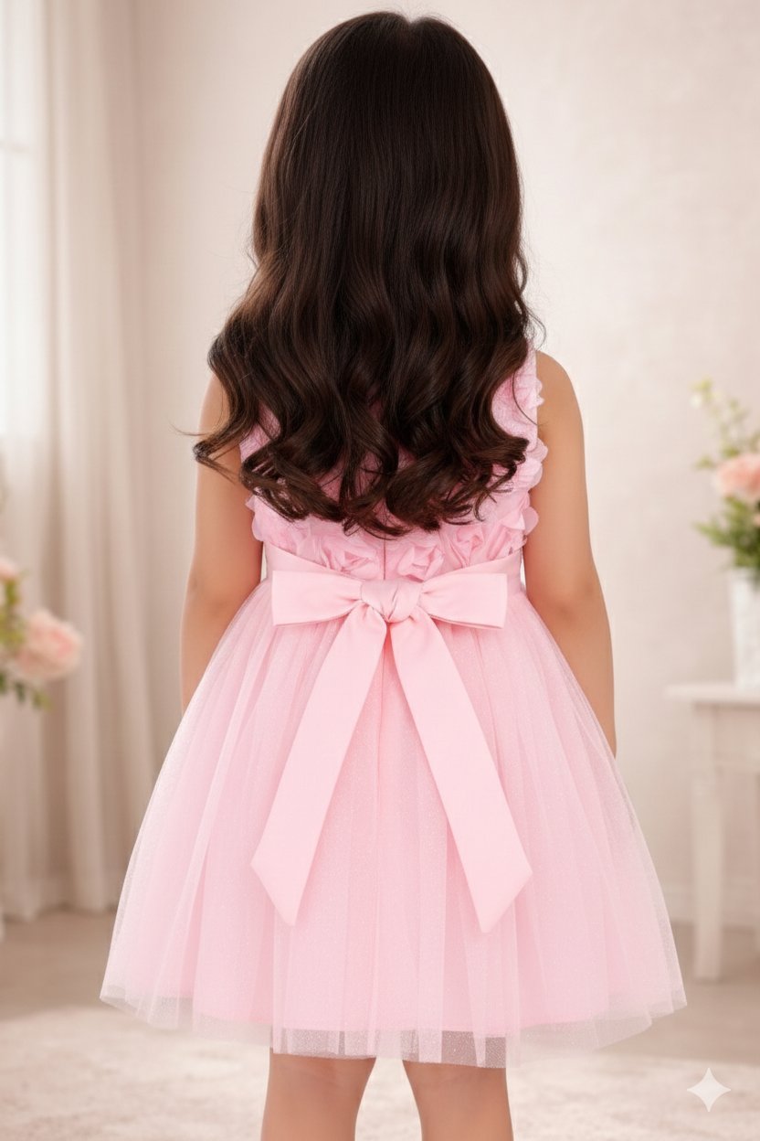 Elegant Pink Bouquet Dress view 2
