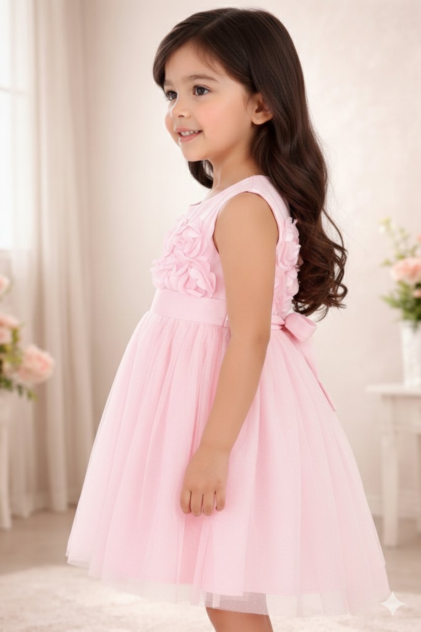 Elegant Pink Bouquet Dress view 3