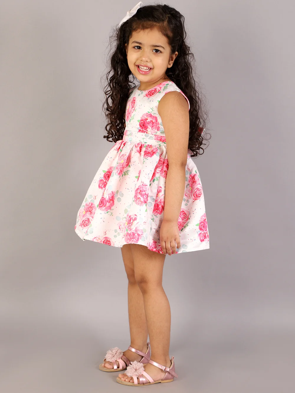 Elegant White Rose Garden Dress view 2