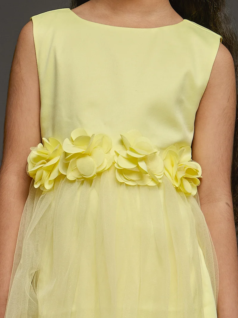 KidsDew sleeveless Fit and Flare Knee Length Dress YELLOW view 5
