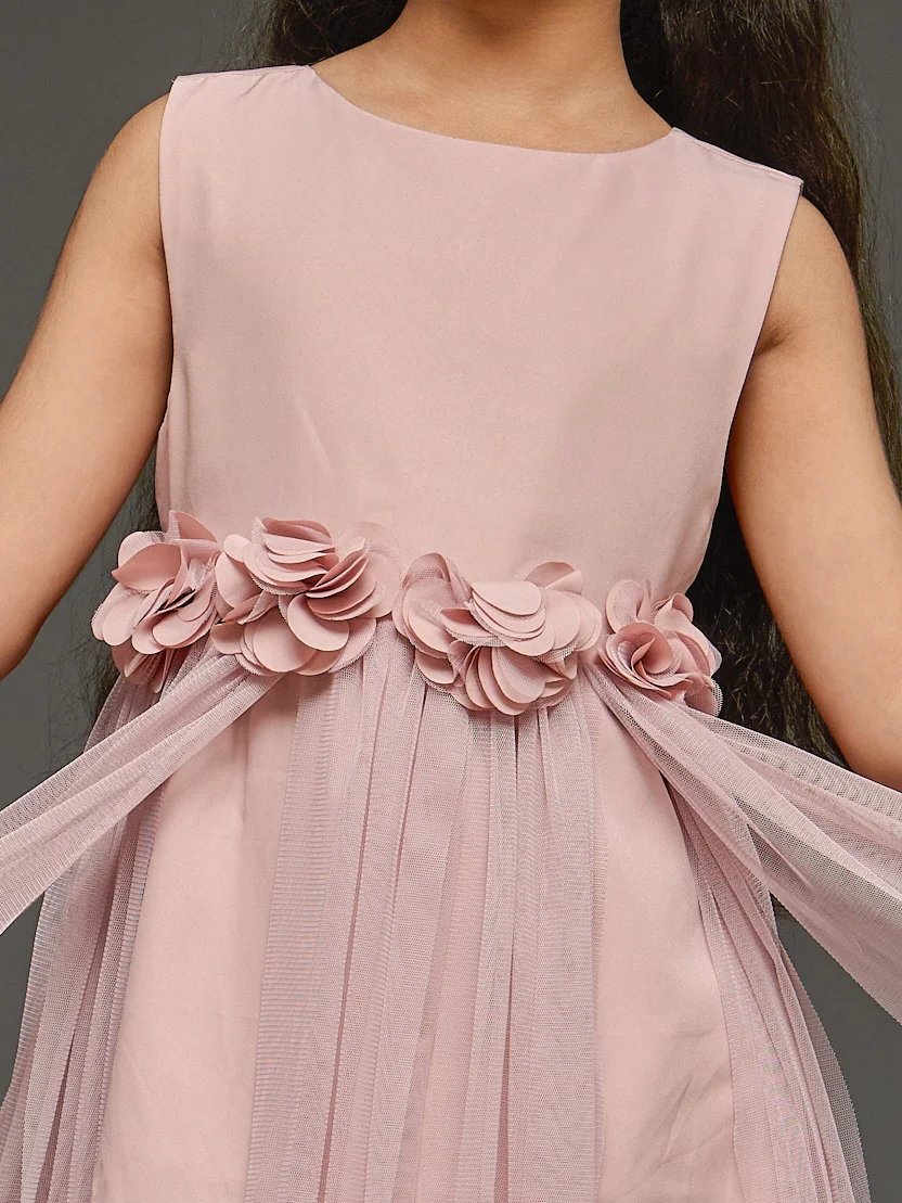 KidsDew sleeveless Fit and Flare Knee Length Dress BROWN view 4