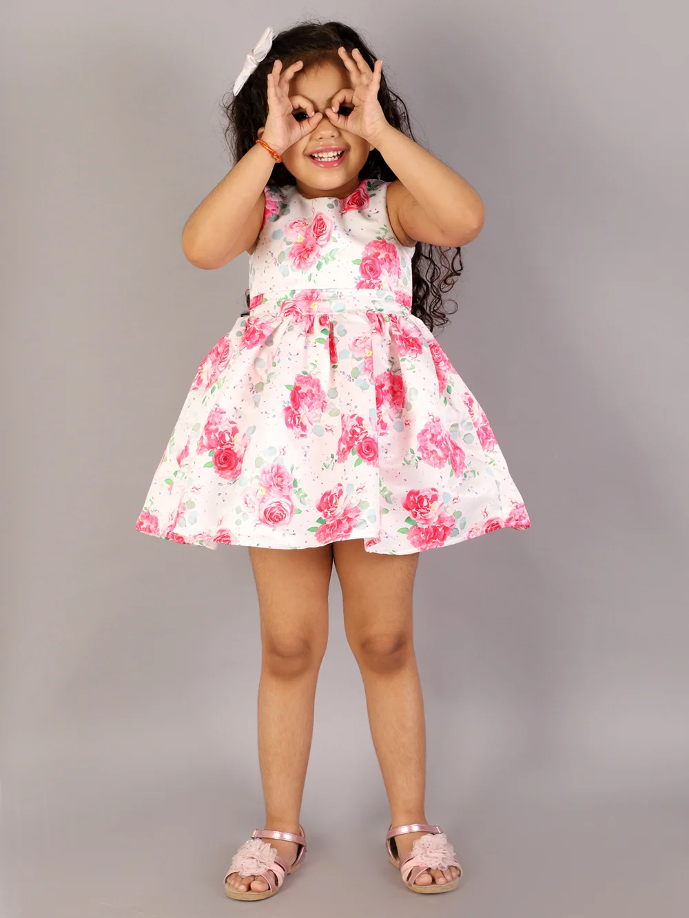 Elegant White Rose Garden Dress