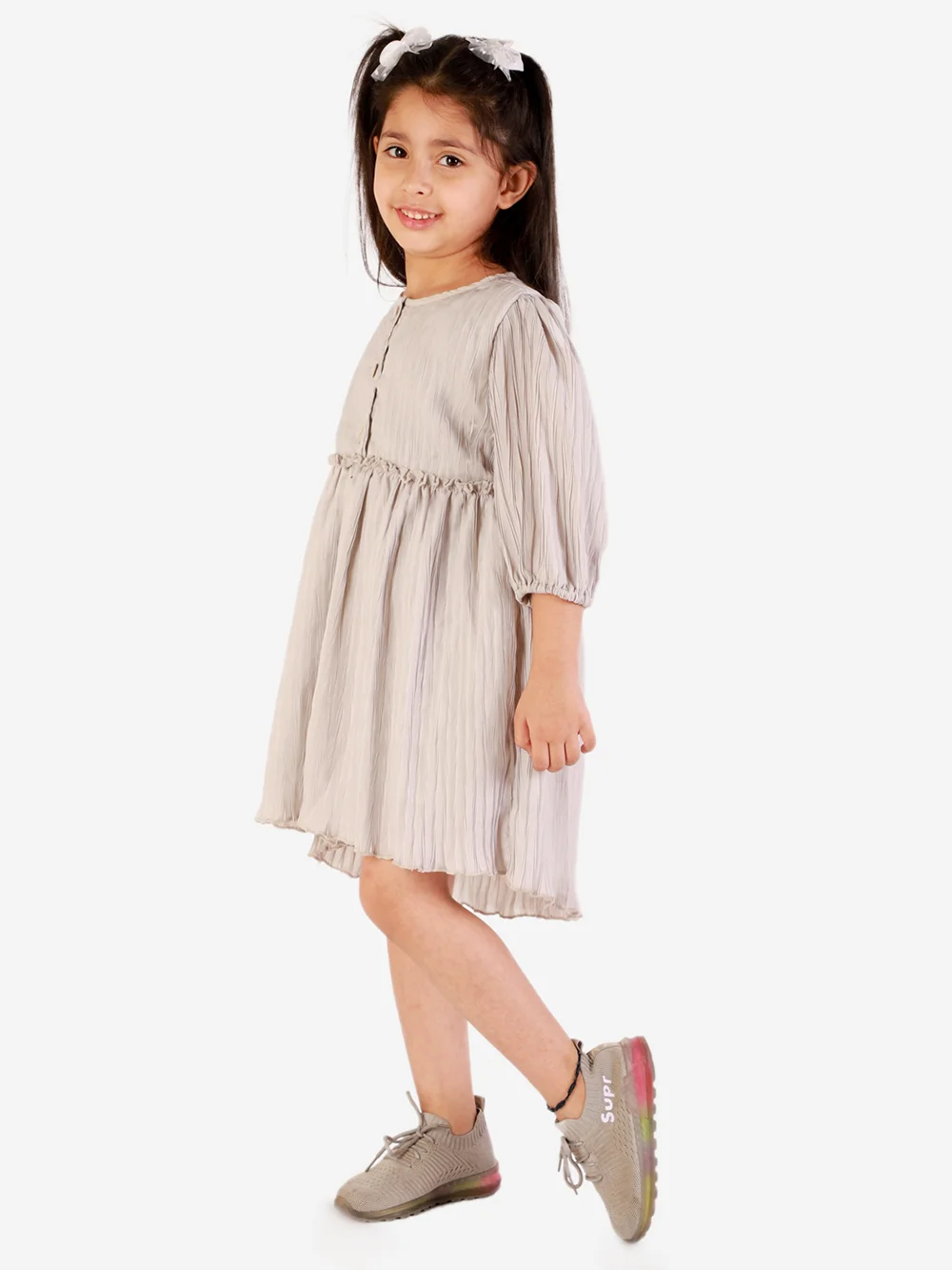 Graceful Grey Blossom Dress view 3