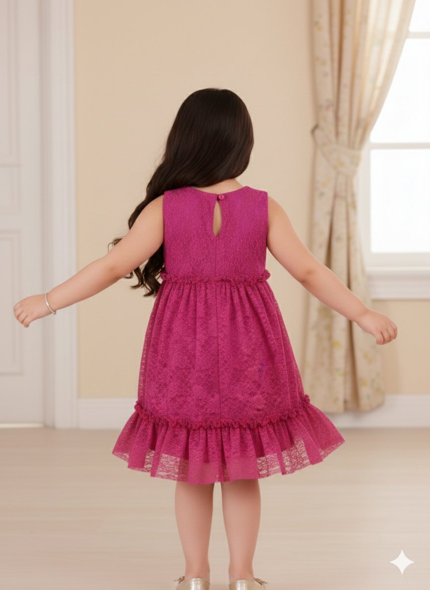 Chic Purple Sleeveless Pleated Net Party Dress view 2