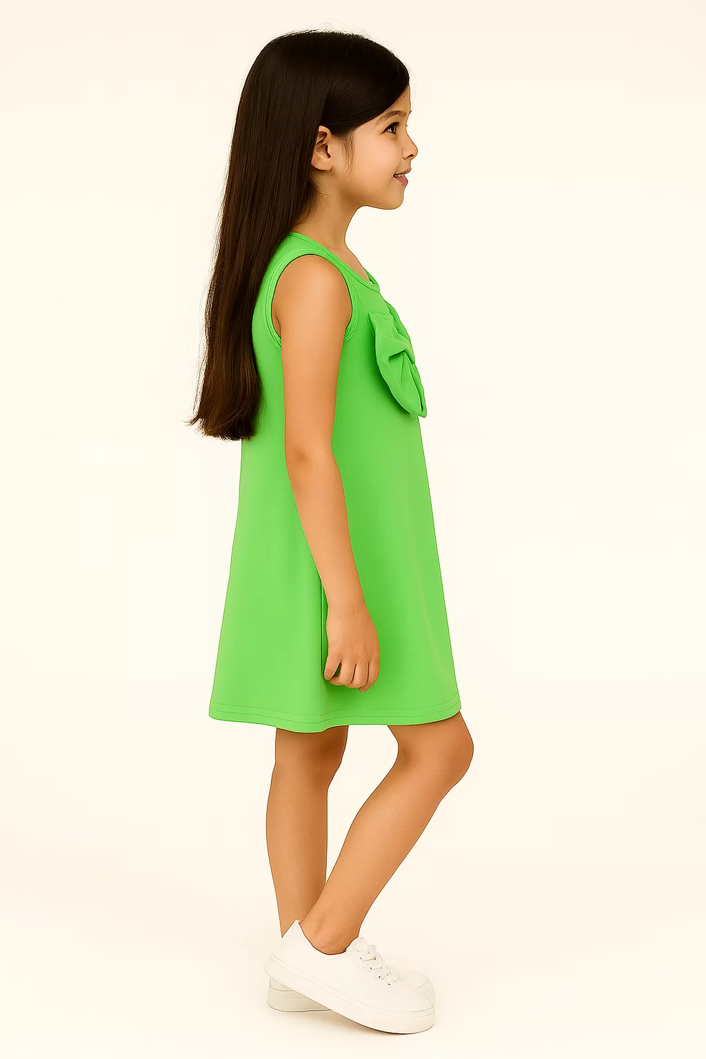 Kidsdew sleeveless Looper A-line knee length dress view 2