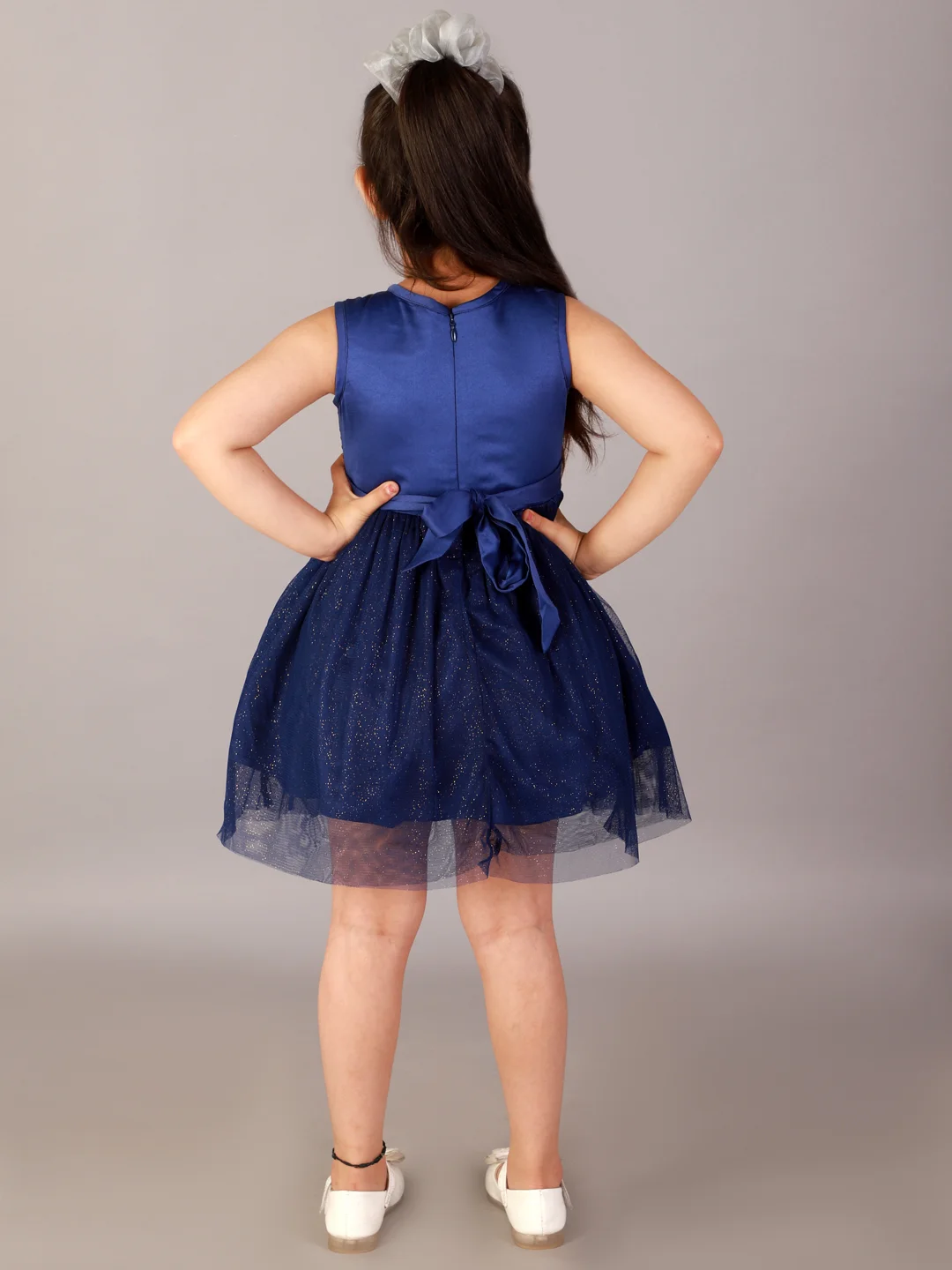 Navy Blue Starlight Sparkle Party Dress view 4