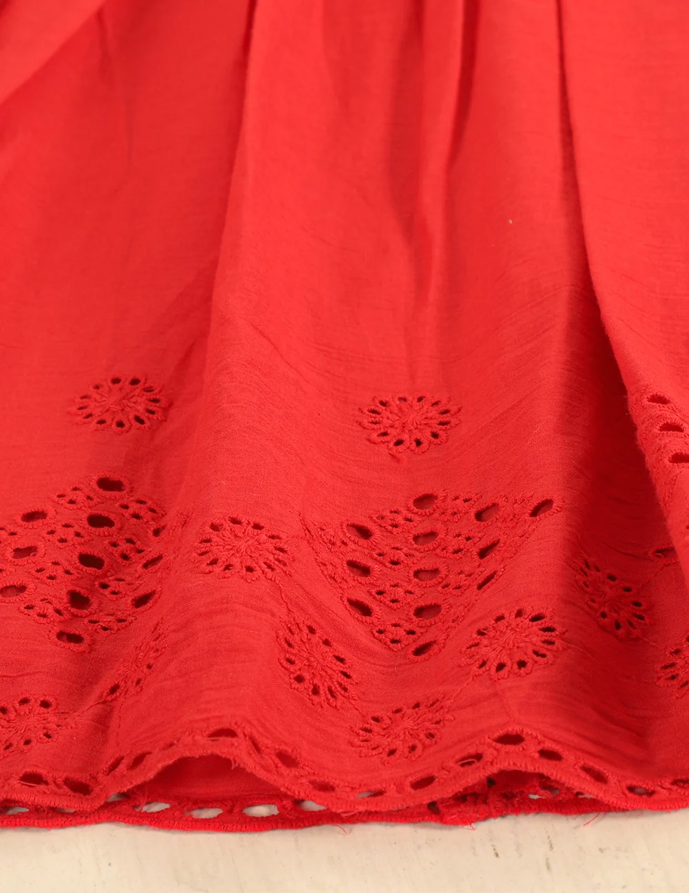 Vibrant Red Cotton Dress view 5