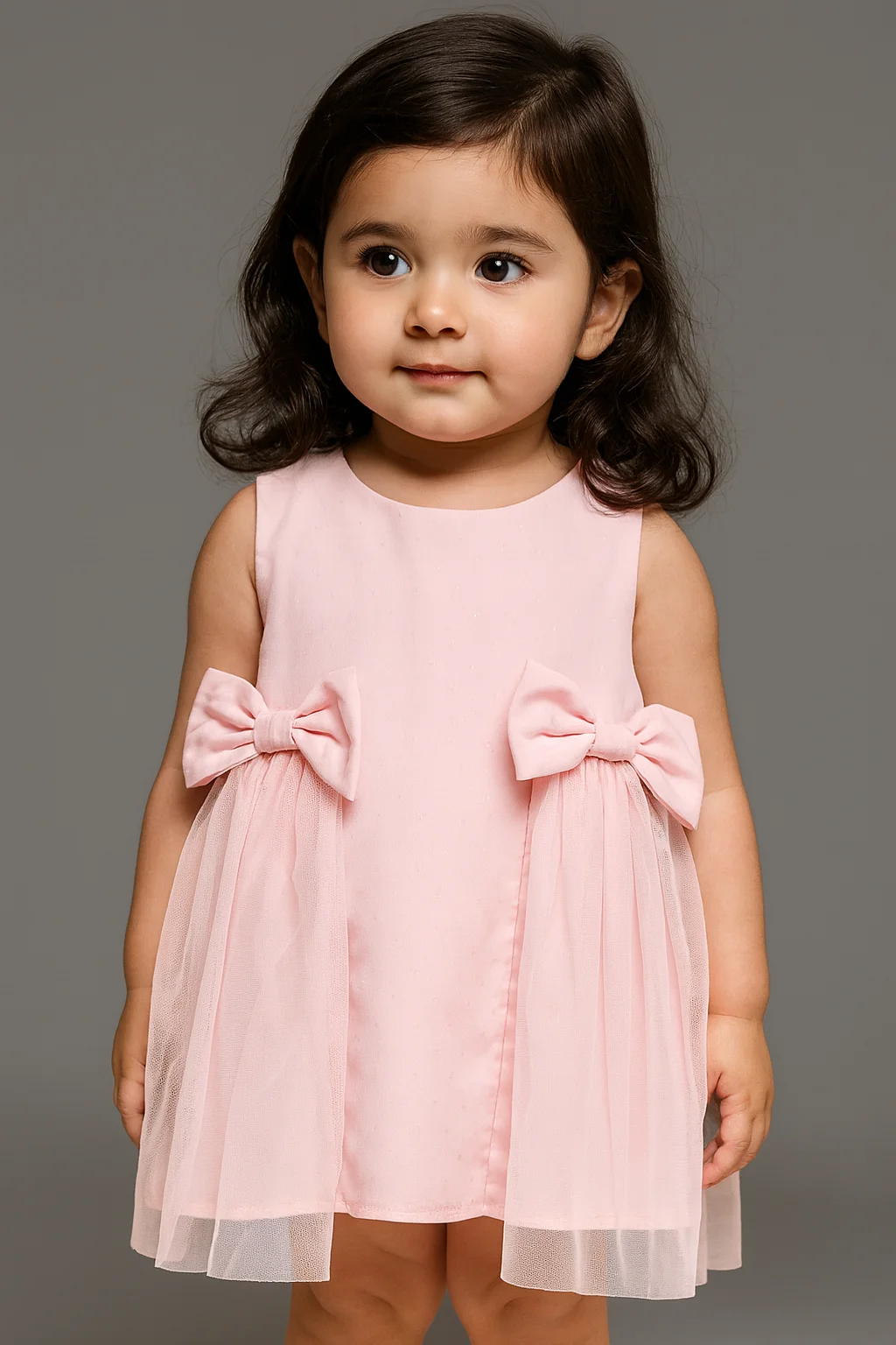 Kidsdew sleeveless Chiffon A- line dress Pink