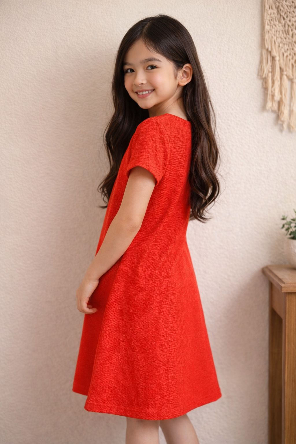 Classic Red Comfort Fit Dress view 2