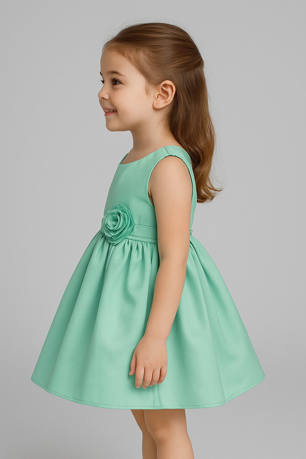 Vibrant Green Blooming Party Dress view 2