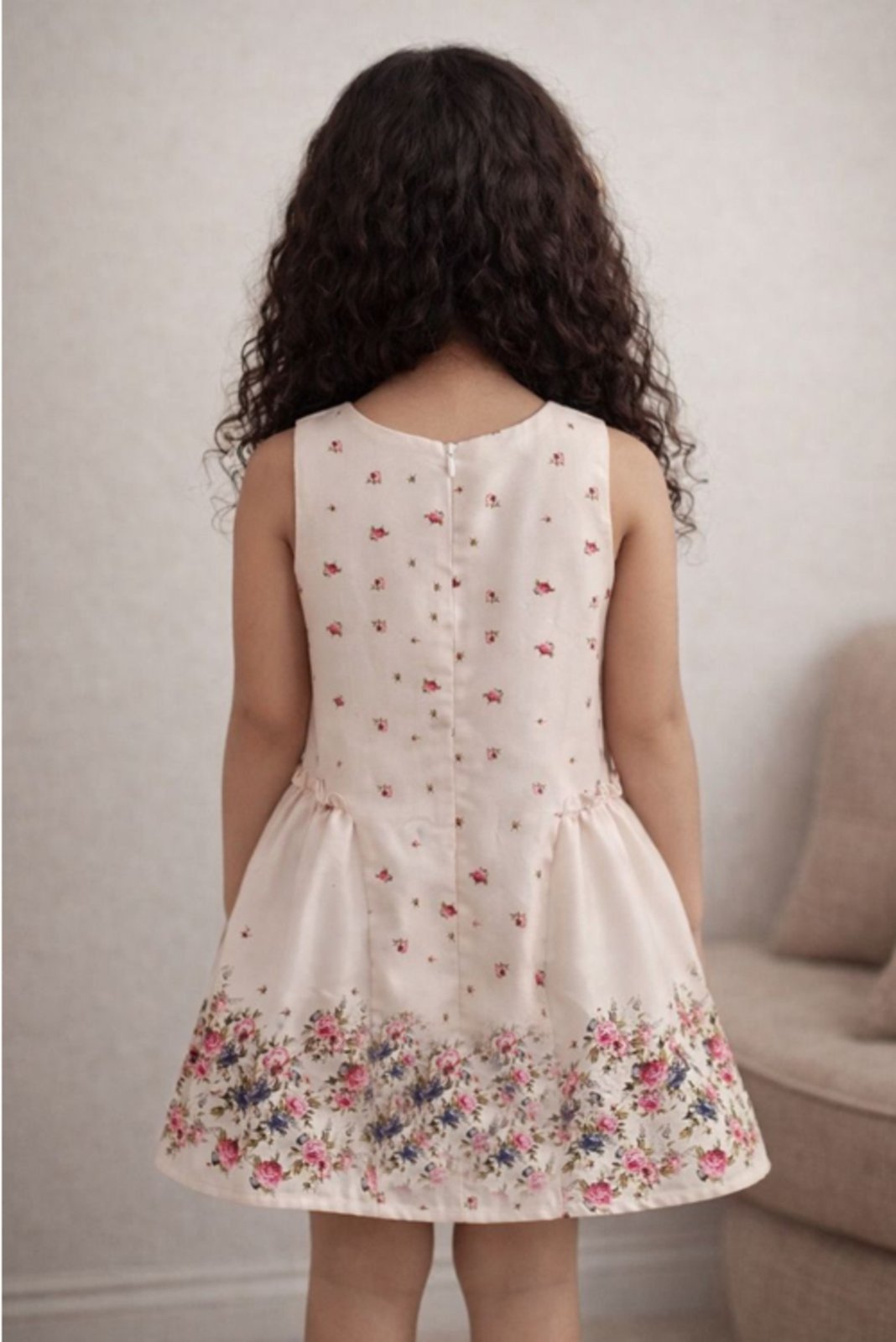 Elegant Floral Bow Party Dress view 2