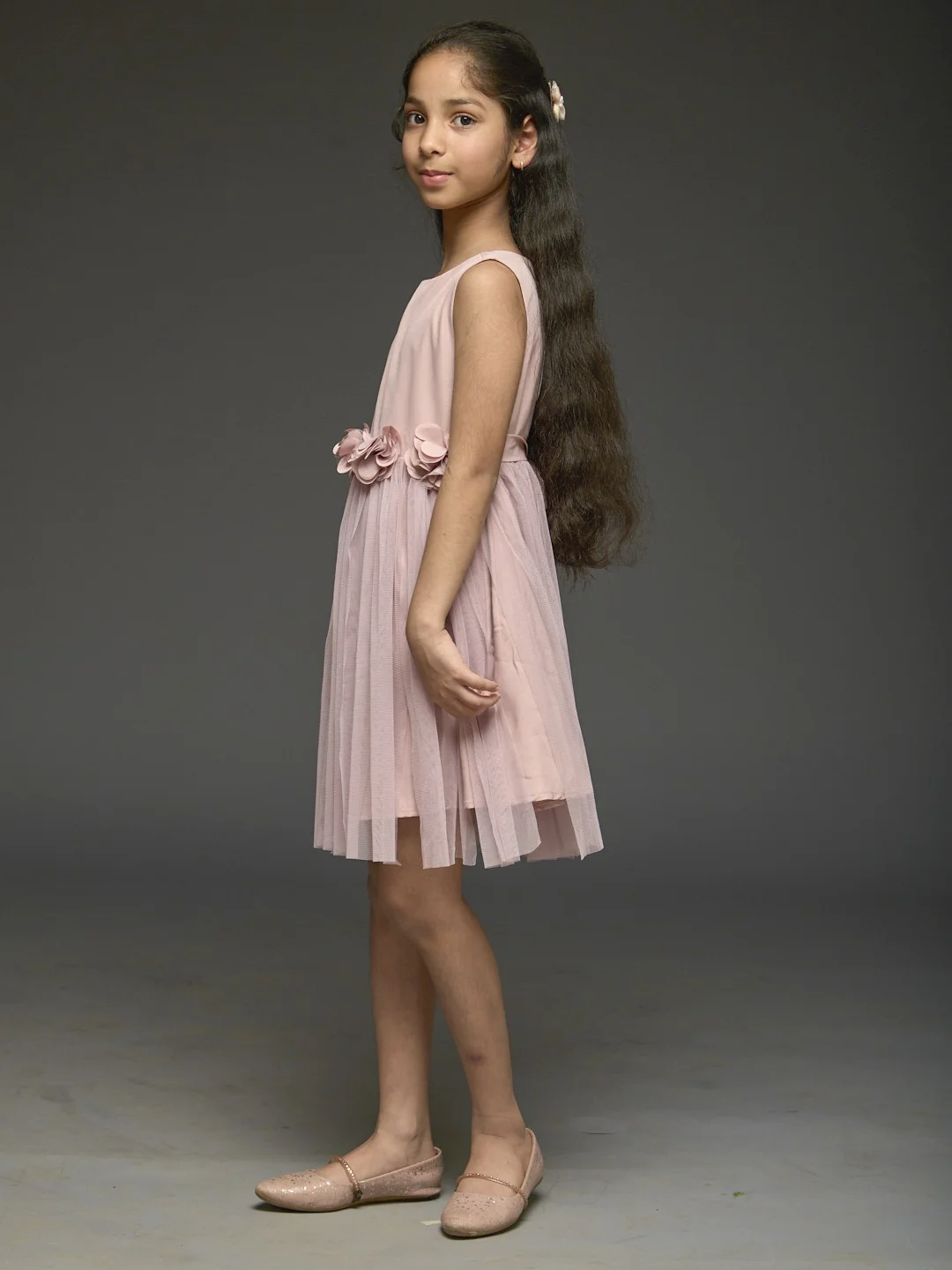 KidsDew sleeveless Fit and Flare Knee Length Dress BROWN view 2